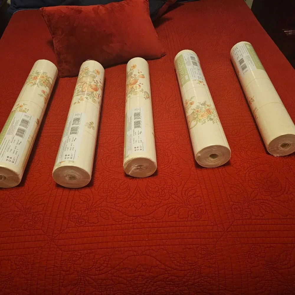 Five Parkview Designs Wallcoverings 56 square feet Each Green and Beige